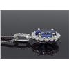 Image 4 : 14KT White Gold Tanzanite and Diamond Pendant with Chain