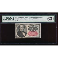 25 Cent Fifth Issue Fractional Note PMG 63EPQ