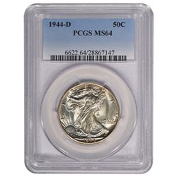 1944-D Walking Liberty Half Dollar Coin PCGS MS64