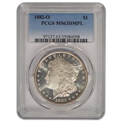 1882-O $1 Morgan Silver Dollar Coin PCGS MS63DMPL