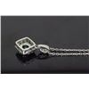 Image 6 : 14KT White Gold 0.40ct Emerald and Diamond Pendant with Chain