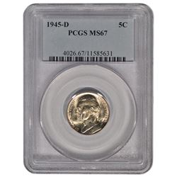 1945-D Jefferson Nickel PCGS MS67