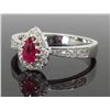 Image 2 : 14KT White Gold 0.40ctw Ruby and Diamond Ring
