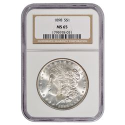 1898 $1 Morgan Silver Dollar Coin NGC MS65