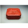 Image 1 : A Carved Cinnabar Lacquer Square Box with Immortal Pattern