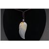 Image 1 : A Deep Sea Agate "Tooth" Pendant with String Necklace.