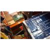 Image 2 : BOX OF HELMETS BASKETBALL HOOP TENNIS RACQUET AND BACKPACK