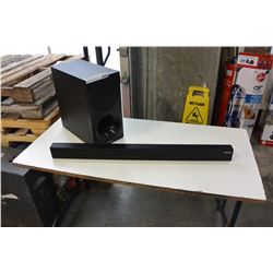 SAMSUNG 2.1 CHANNEL SOUNDBAR WITH WIRELESS SUB AND BLUETOOTH RETAIL $499 NO SOUNDBAR POWER SUPPLY