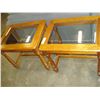 Image 2 : PAIR OF OAK GLASSTOP END TABLES