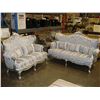 Image 2 : NEW CARVED DEOCRATIVE SILVER SOFA AND LOVESEAT WITH 5 ACCENT PILLOWS, RETAIL $5999