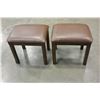 Image 1 : PAIR OF NEW LEATHER TOP DARK FINSH STOOLS, RETAIL $149 EACH