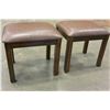 Image 2 : PAIR OF NEW LEATHER TOP DARK FINSH STOOLS, RETAIL $149 EACH