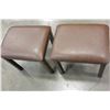 Image 3 : PAIR OF NEW LEATHER TOP DARK FINSH STOOLS, RETAIL $149 EACH