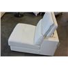 Image 2 : NEW GENUINE LEATHER OFF WHITE SLIPPER CHAIR WITH ADJUSTABLE HEADREST RETAIL $599