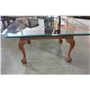Image 2 : BEVELLED GLASS TOP MAHOGNAY PAWFOOT COFFEE TABLE