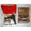 Image 1 : TWO CONTAINERS OF JEWELLRY WATCHES AND PIPE ETC