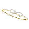 Image 1 : 0.33 CTW Diamond Infinity Love Bangle Bracelet 10KT Yellow Gold - REF-67M4H