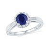 Image 1 : 1.12 CTW Created Blue Sapphire Solitaire Ring 10KT White Gold - REF-25M4H