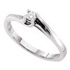 Image 1 : 0.09 CTW Diamond Solitaire Bridal Ring 14KT White Gold - REF-19N4F