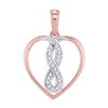 Image 1 : 0.07 CTW Diamond Heart Infinity Pendant 10KT Two-tone Gold - REF-10Y5X