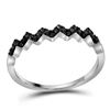 Image 1 : 0.12 CTW Black Color Diamond Chevron Ring 10KT White Gold - REF-10W5K