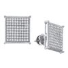 Image 1 : 0.50 CTW Diamond Square Cluster Screwback Earrings 10KT White Gold - REF-33W8K