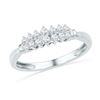 Image 1 : 0.25 CTW Prong-set Diamond Double Row Ring 10KT White Gold - REF-24N2F