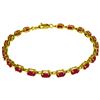 Image 1 : Genuine 8 ctw Ruby Bracelet Jewelry 14KT Yellow Gold - REF-119K7V