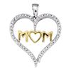 Image 1 : 0.07 CTW Diamond Mom Mother Heart Pendant 10KT Two-tone Gold - REF-14N9F