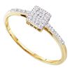 Image 1 : 0.07 CTW Diamond Cluster Ring 10KT Yellow Gold - REF-8K9W