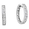 Image 1 : 0.50 CTW Diamond Hoop Earrings 14KT White Gold - REF-67W4K