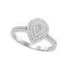 Image 1 : 0.33 CTW Diamond Teardrop Cluster Ring 10KT White Gold - REF-31W4K