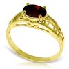 Image 1 : Genuine 1.15 ctw Garnet Ring Jewelry 14KT Yellow Gold - REF-32N3R