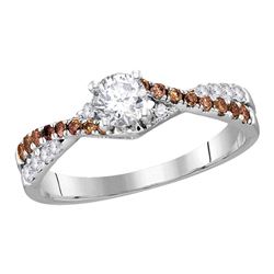 0.75 CTW Diamond Solitaire Bridal Engagement Ring 14KT White Gold - REF-119W9K