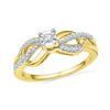 Image 1 : 0.16 CTW Diamond Solitaire Infinity Promise Bridal Ring 10KT Yellow Gold - REF-19X4Y