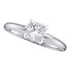 Image 1 : 0.20 CTW Princess Diamond Solitaire Bridal Engagement Ring 14KT White Gold - REF-30Y2X