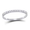 Image 1 : 0.15 CTW Diamond Stackable Size 8 Wedding Ring 14k White Gold - REF-16H4M