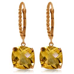 Genuine 7.2 ctw Citrine Earrings Jewelry 14KT Rose Gold - REF-48M3T