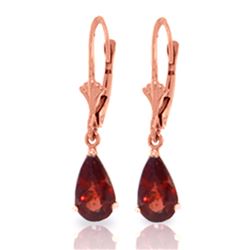 Genuine 2.45 ctw Garnet Earrings Jewelry 14KT Rose Gold - REF-28Y5F