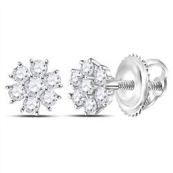 0.12 CTW Diamond Earrings 10KT White Gold - REF-16W4Y