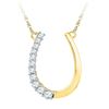 Image 1 : 0.21 CTW Diamond Horseshoe Pendant 10KT Yellow Gold - REF-26N9F