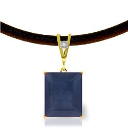 Genuine 7.01 ctw Sapphire & Diamond Necklace Jewelry 14KT Yellow Gold - REF-80Y6F