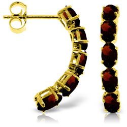Genuine 2.5 ctw Garnet Earrings Jewelry 14KT Yellow Gold - REF-37Y4F