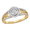 Image 1 : 0.20 CTW Diamond Cluster Bridal Engagement Ring 10KT Yellow Gold - REF-24N2F