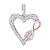 Image 1 : 0.12 CTW Diamond Heart Infinity Pendant 10KT Two-tone Gold - REF-12W8K