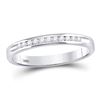 Image 1 : 0.10 CTW Diamond Single Row Wedding Ring 14KT White Gold - REF-19H4M