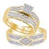 Image 1 : 0.33 CTW His & Hers Diamond Matching Bridal Ring 10KT Yellow Gold - REF-64N4F