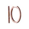 Image 1 : 0.25 CTW Red Color Diamond Hoop Earrings 10KT Rose Gold - REF-28F4N