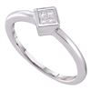 Image 1 : 0.10 CTW Princess Diamond Cluster Promise Bridal Ring 14KT White Gold - REF-19W4K