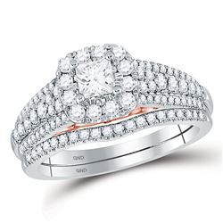 1.04 CTW Diamond Ring 14KT 2Tone Gold - REF-192Y3N